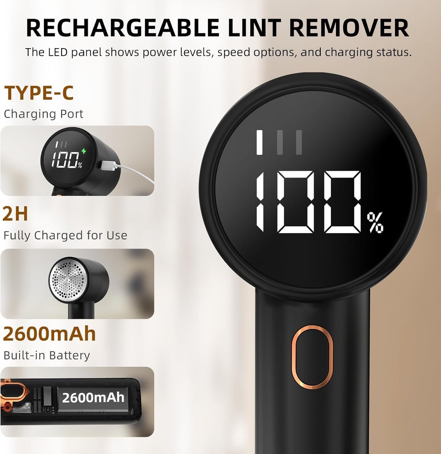 Removedor de Pelusa Eléctrico Portátil